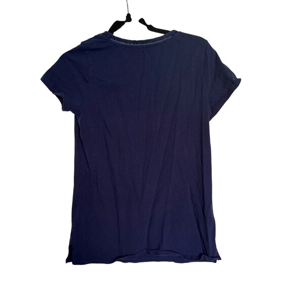 Carole Hochman Navy Blue Short-Sleeve Womens T-Shirt With Pocket Detail Size Sma - Picture 2 of 7